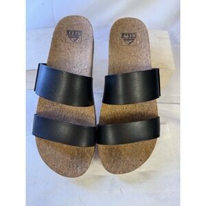 REEF Women's black Cushion Vista Hi platform sandals Size 10